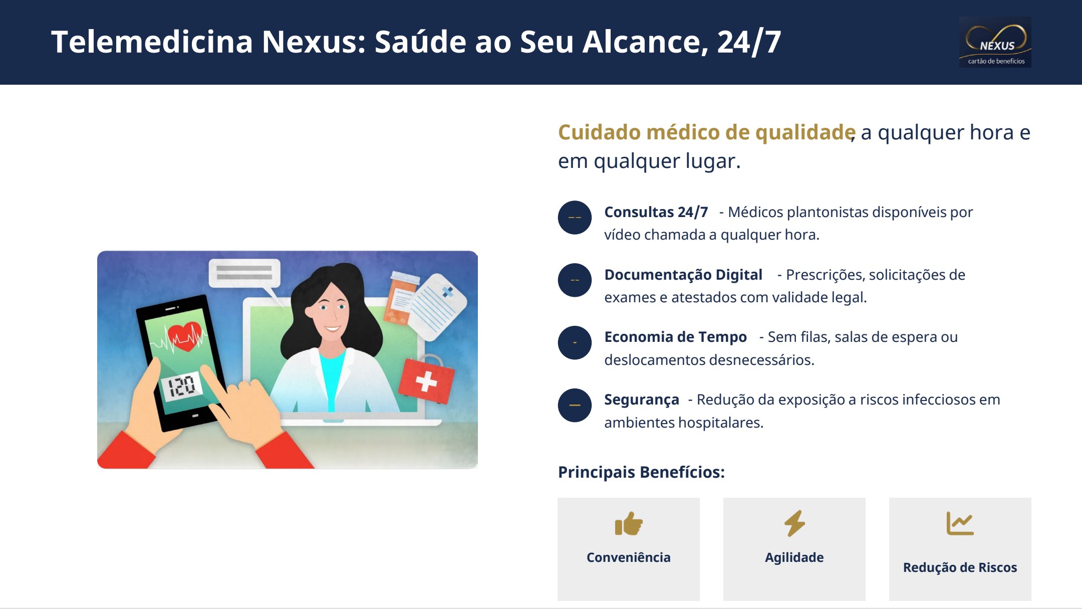 Tele medicina  e Cartão de Benefícios Nexus