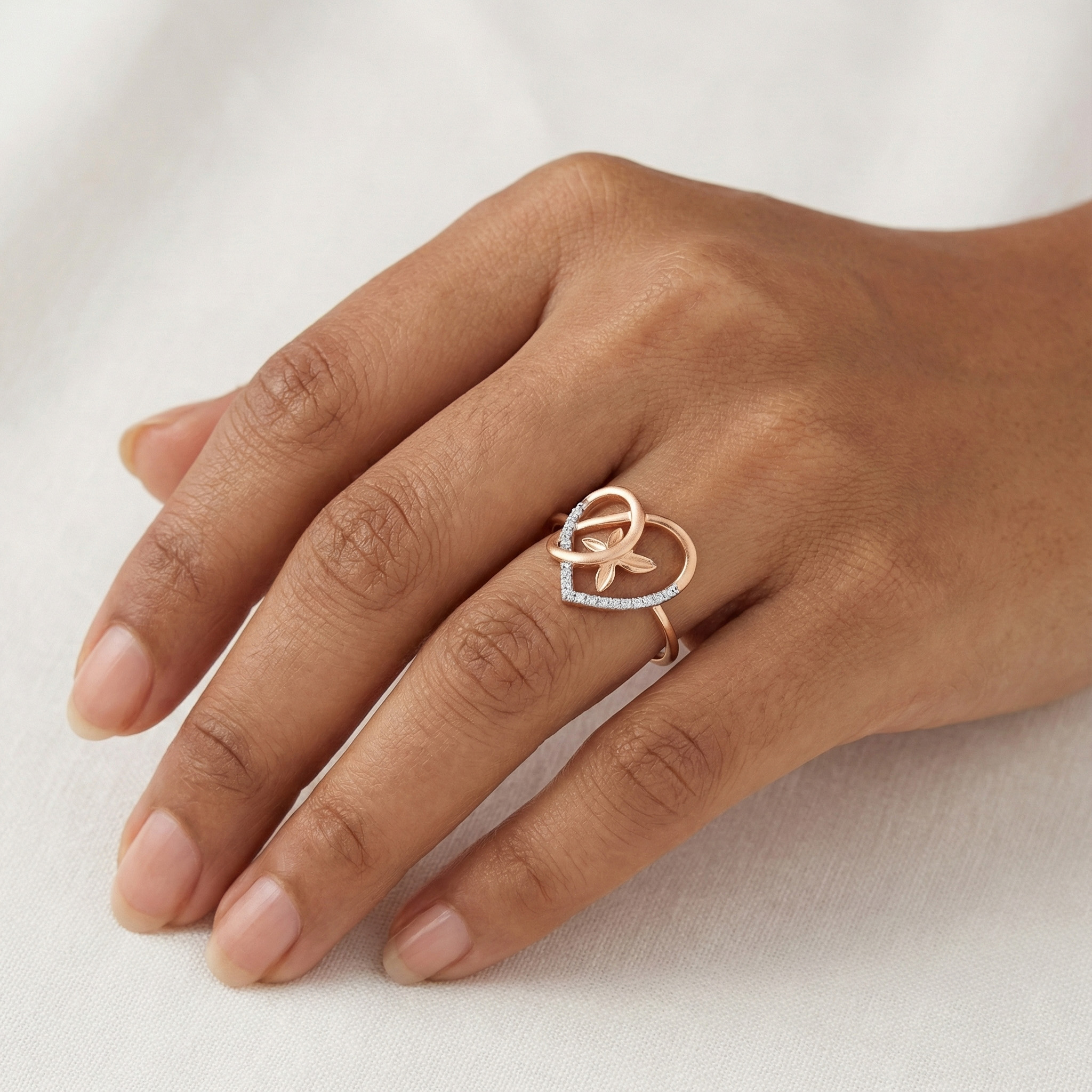 Heart Shaped Rose Gold Ring