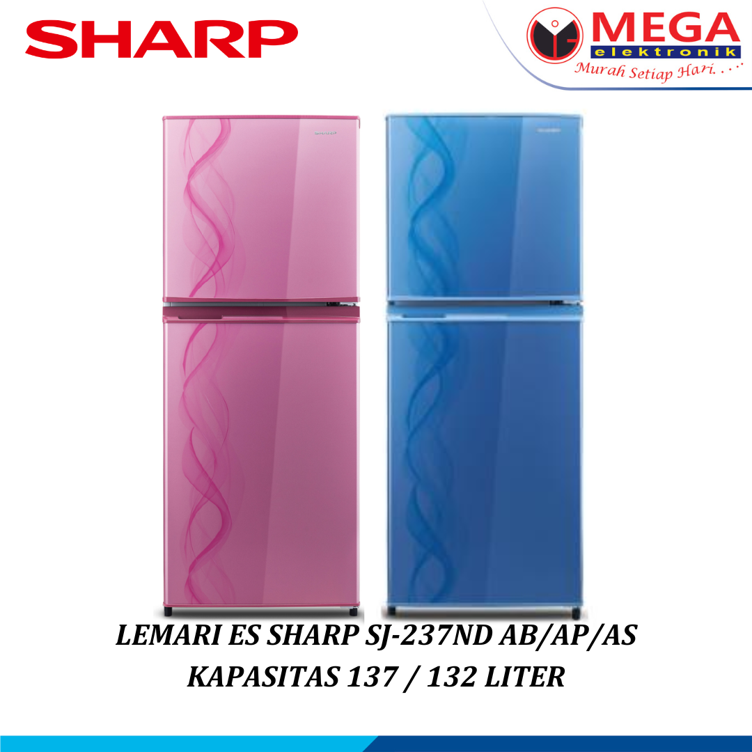 SHARP LEMARI ES 2 PINTU 172 LITER SJ-237ND-AB /AP /AS