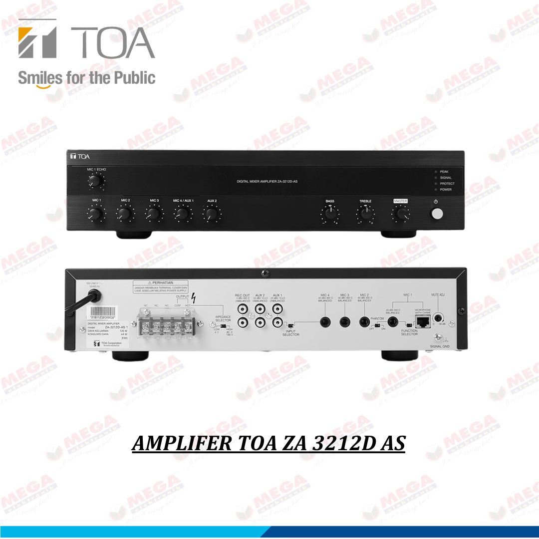 TOA DIGITAL MIXER AMPLIFIER WITH MP3 120 WATT ZA 3212D AS