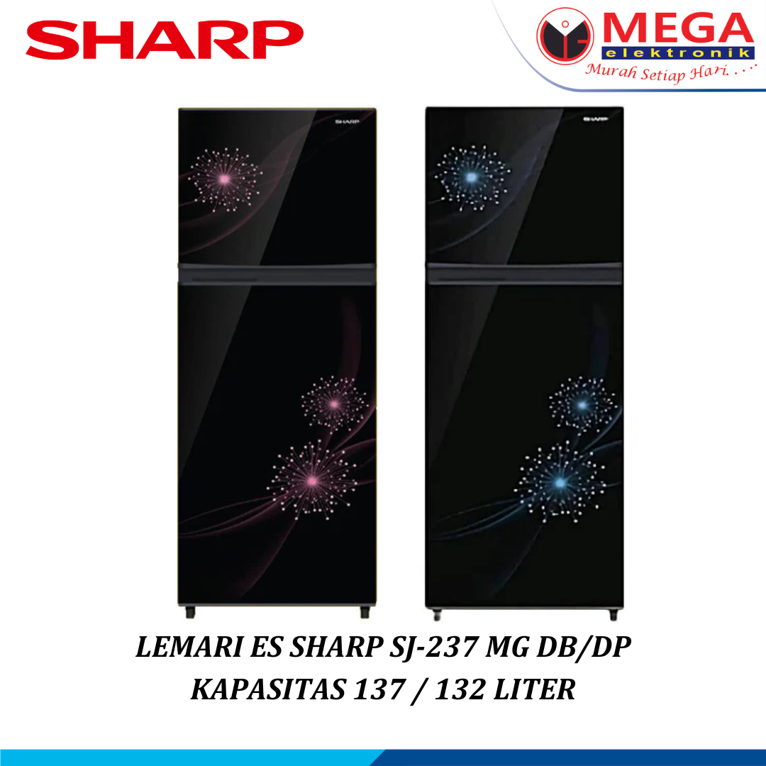 SHARP LEMARI ES 2 PINTU 205 LITER SJ-237 MG DB/DP