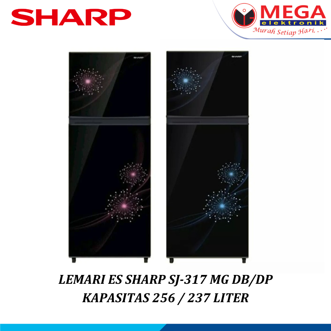 SHARP LEMARI ES 2 PINTU 256 LITER SJ-317 MG DB/DP