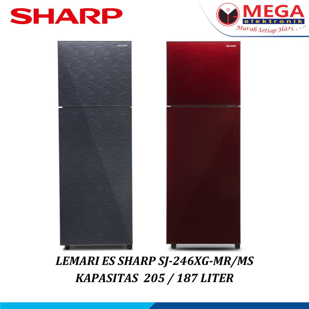 SHARP LEMARI ES 2 PINTU 205 LITER SJ-246XG-MR/MS