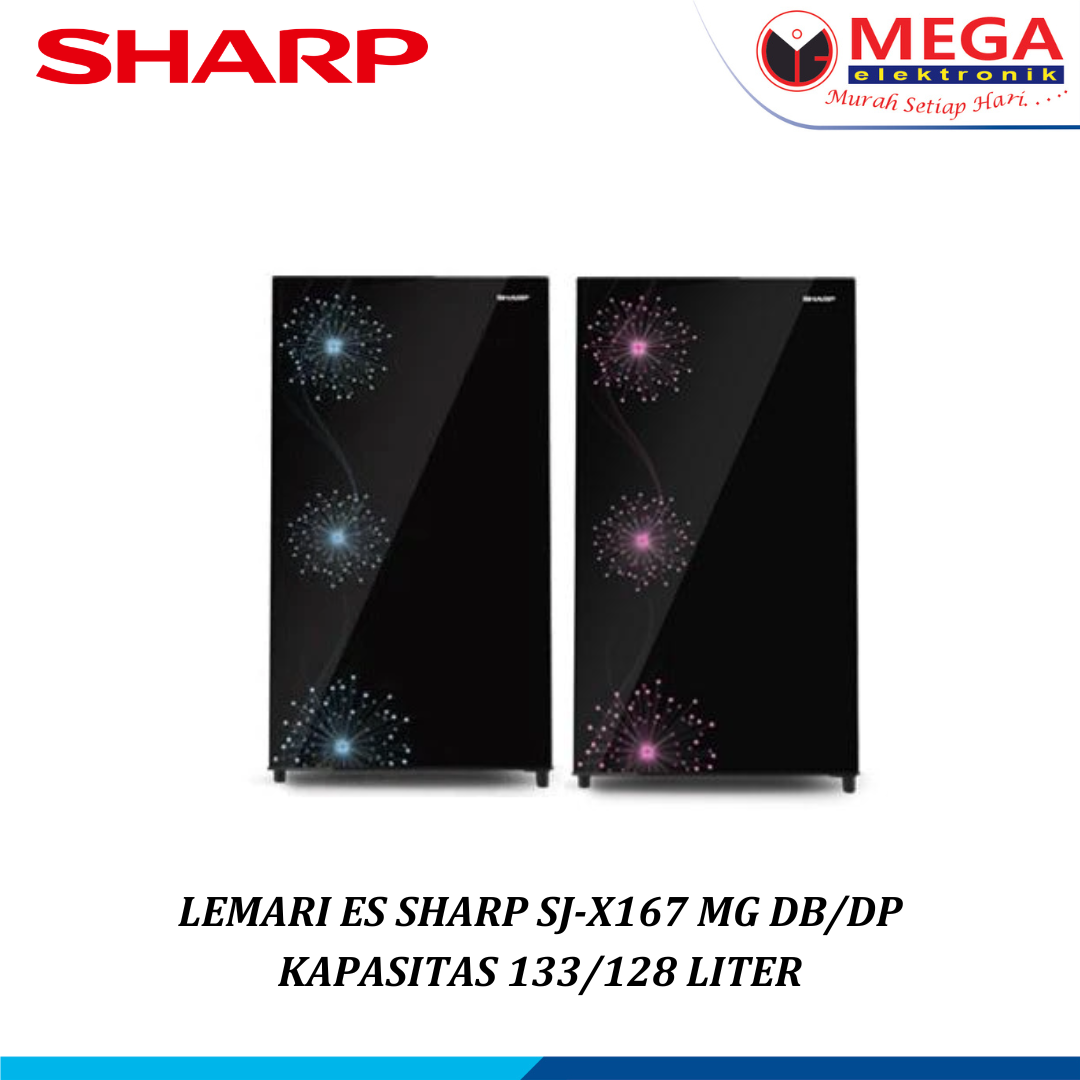 SHARP LEMARI ES 1 PINTU 133 LITER SJ-X167 MG DB/DP