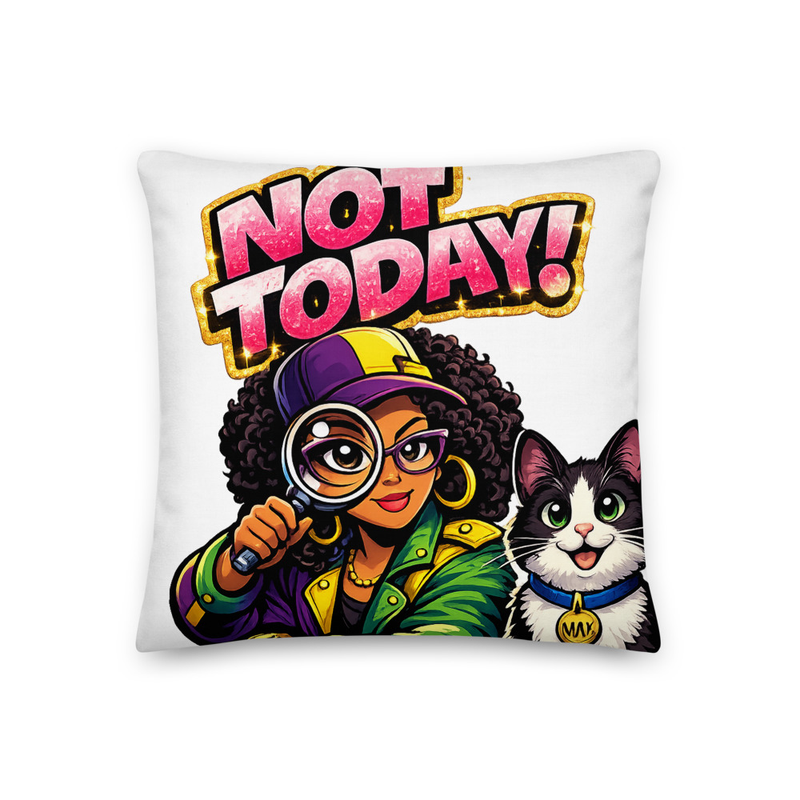 NOT TODAY PILLOW/FEATURING MY CAT MAX