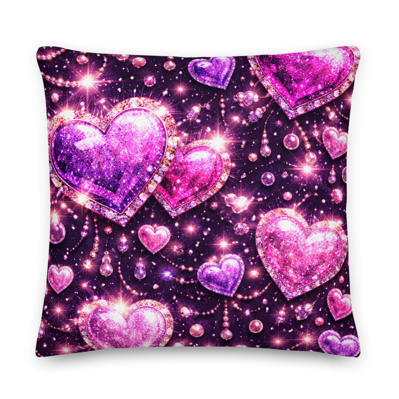 Hearts And Jewels Pillow