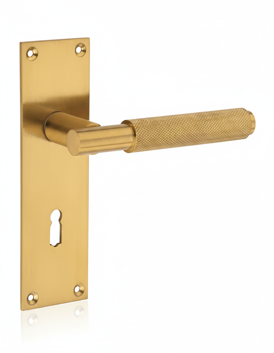 CR6B50 Satin Brass Textured Door Lever (150 x 50mm)