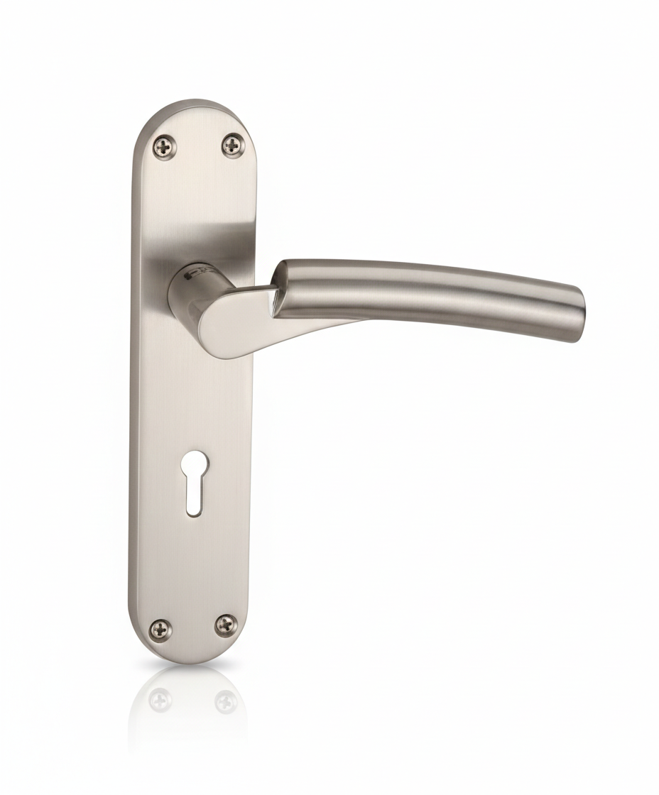 CR4B98 Satin Nickel Door Handle (184mm x 46.7mm)
