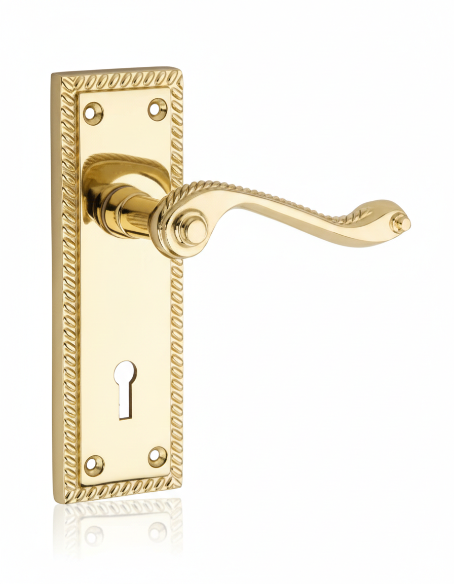 CR2A65 Polished Brass Door Lever (152 x 50mm)