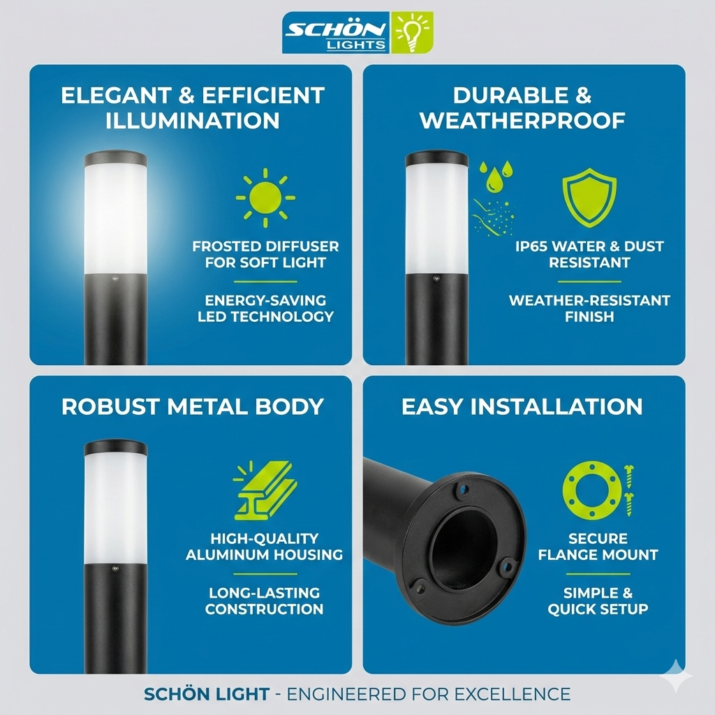 LED Outdoor Garden Bollard Light