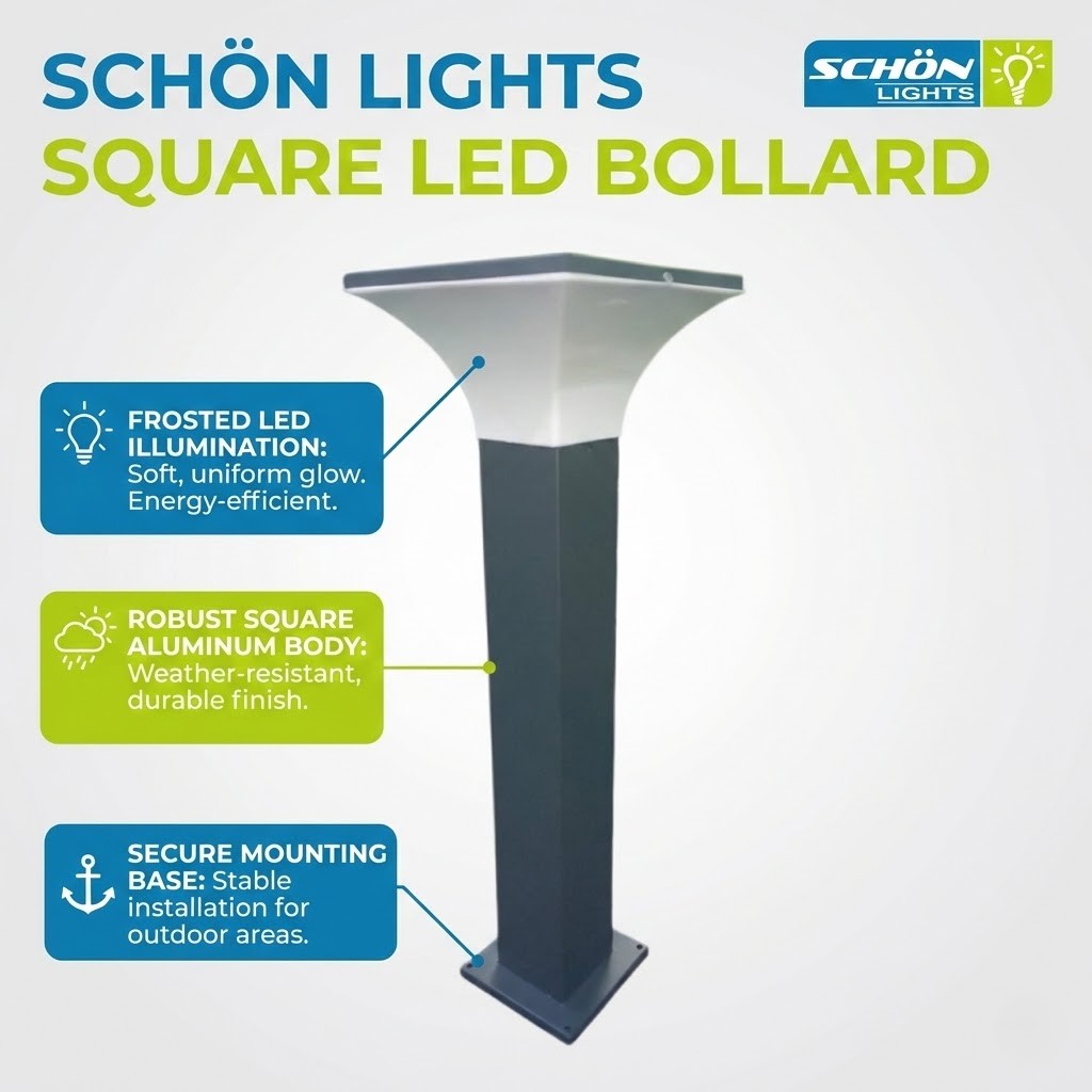 Square LED Bollard