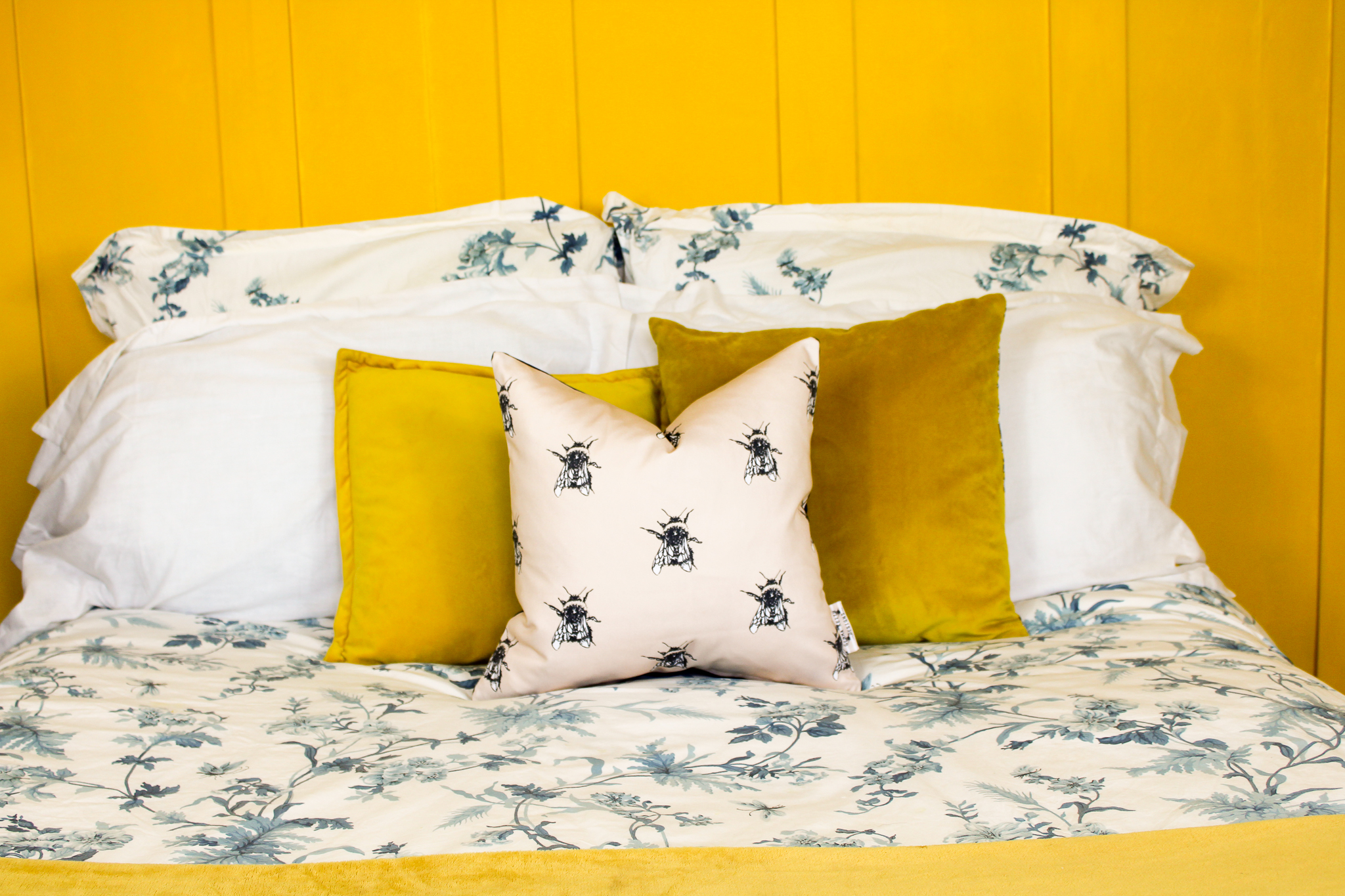 Bumble Bees Print Handmade Cushion