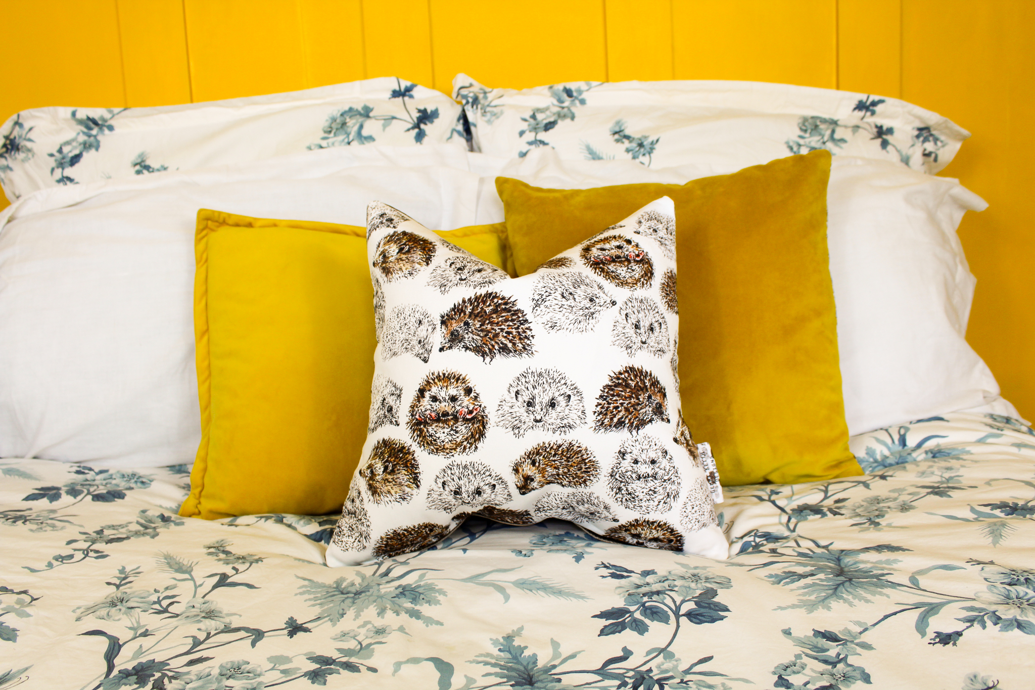 Hedgehog Print Handmade Cushion