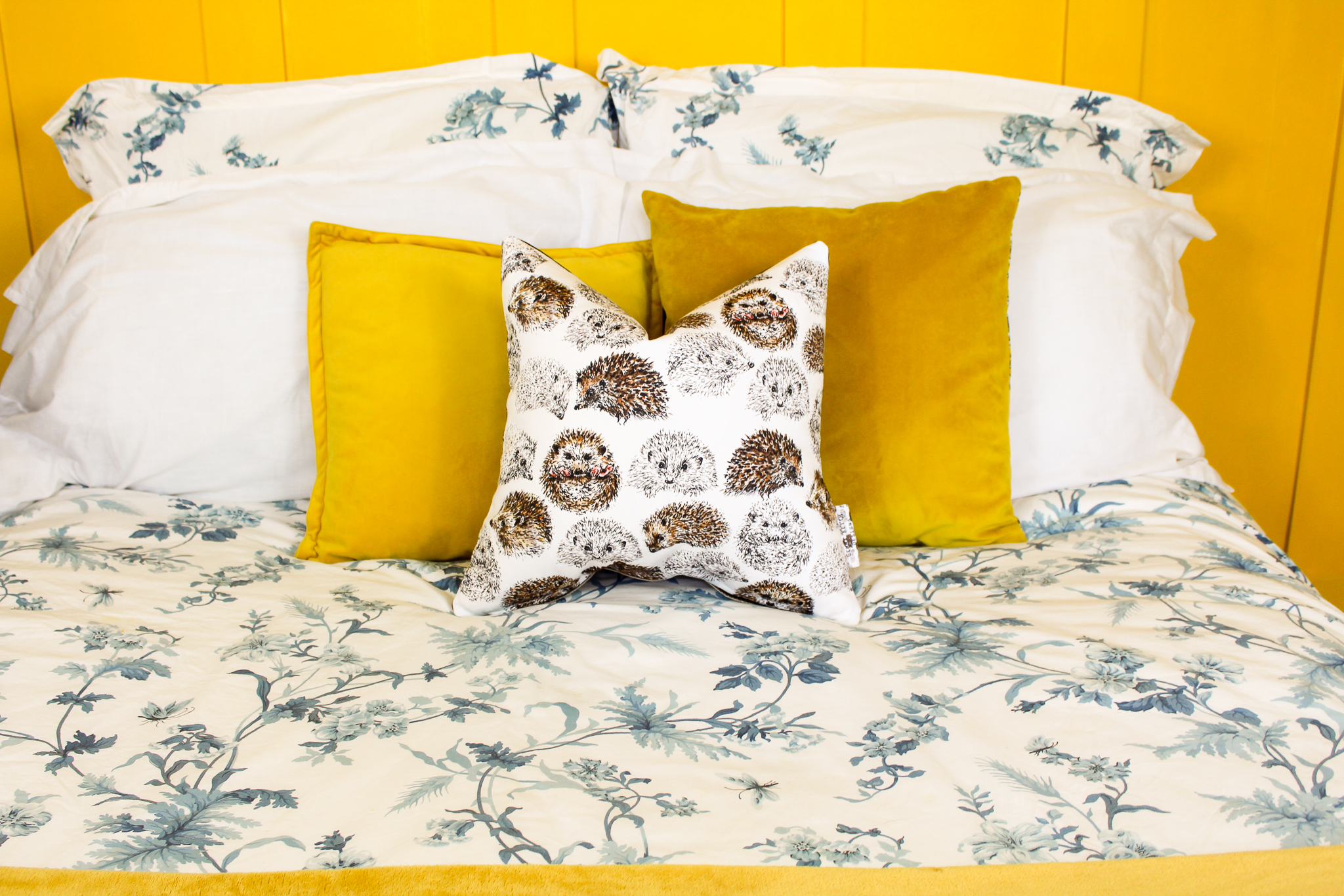 Hedgehog Print Handmade Cushion