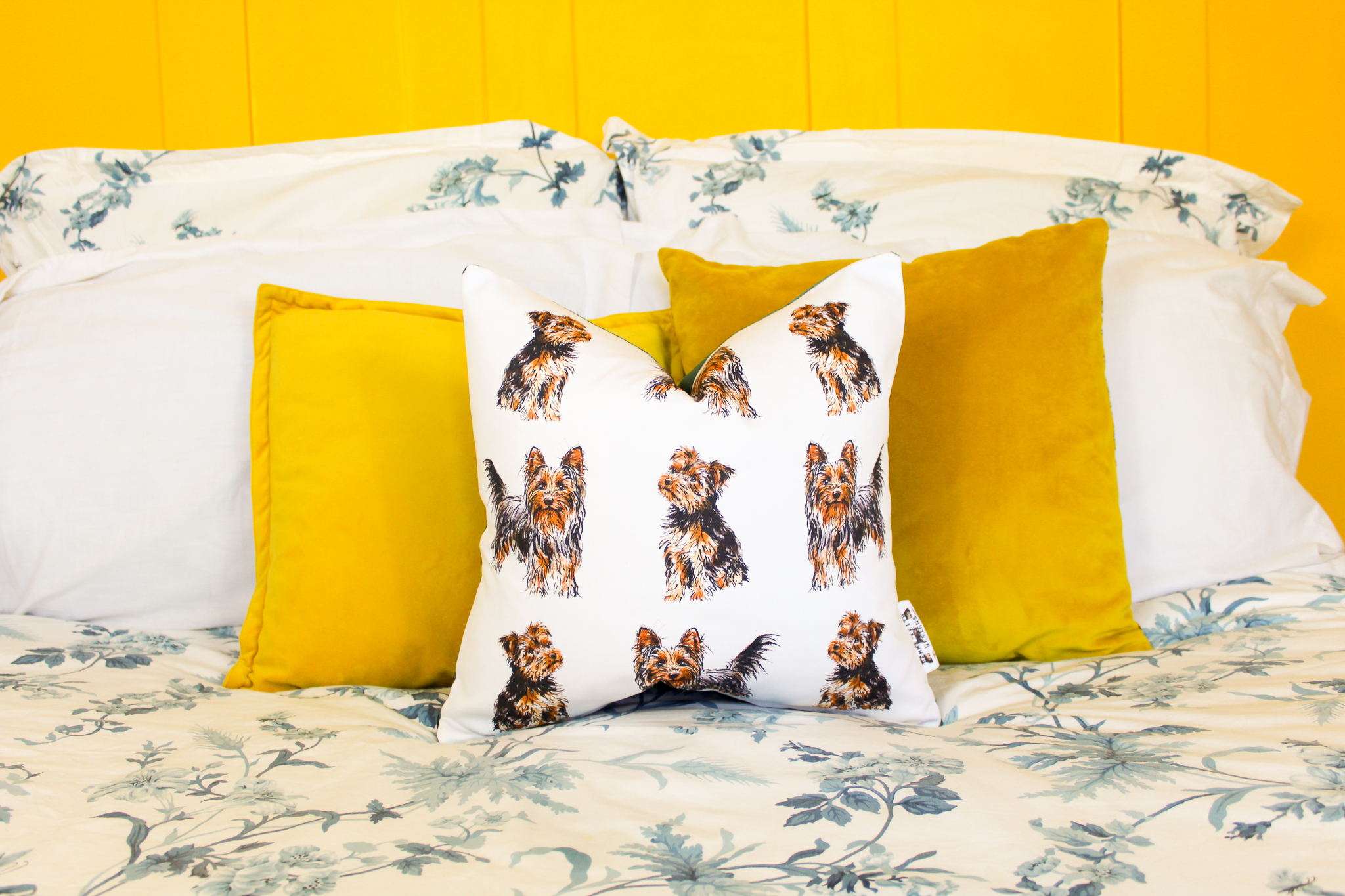 Yorkshire Terrier Dog Print Handmade Cushion