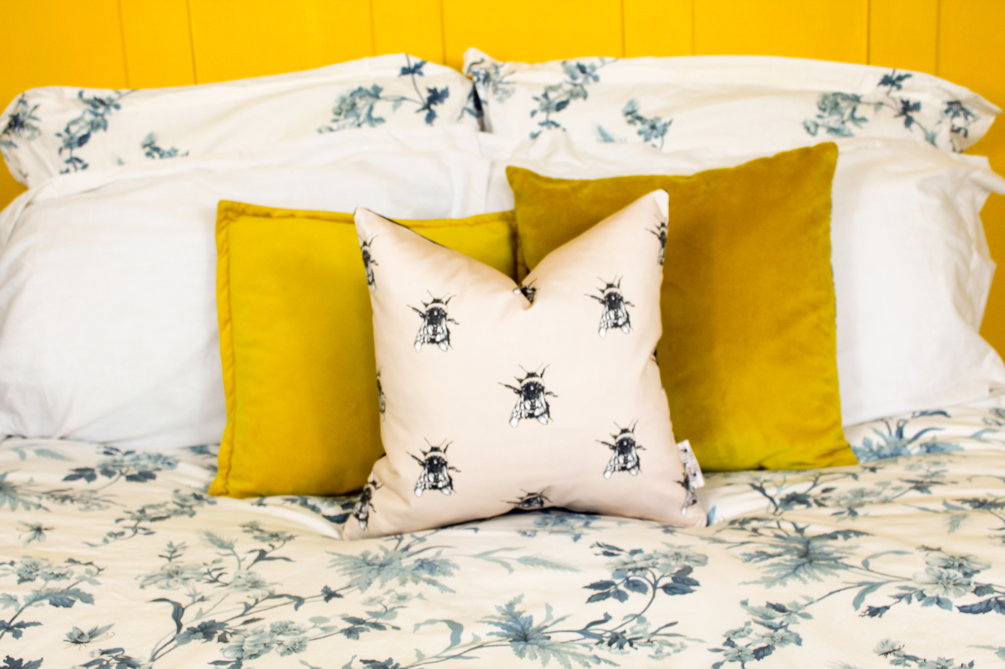 Bumble Bees Print Handmade Cushion