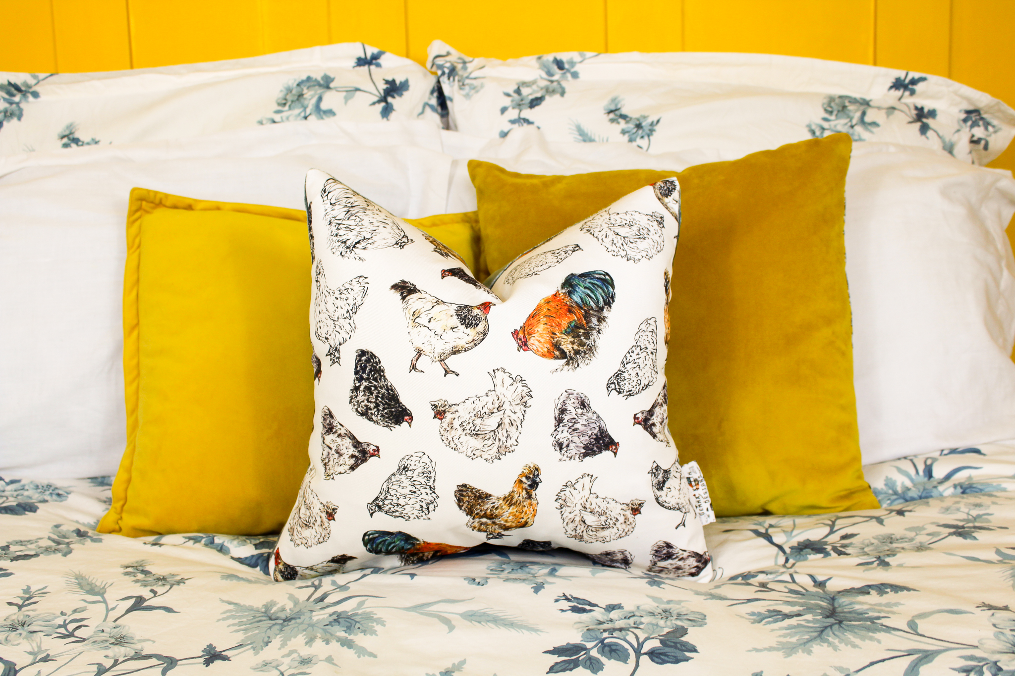 Chickens Print Handmade Cushion