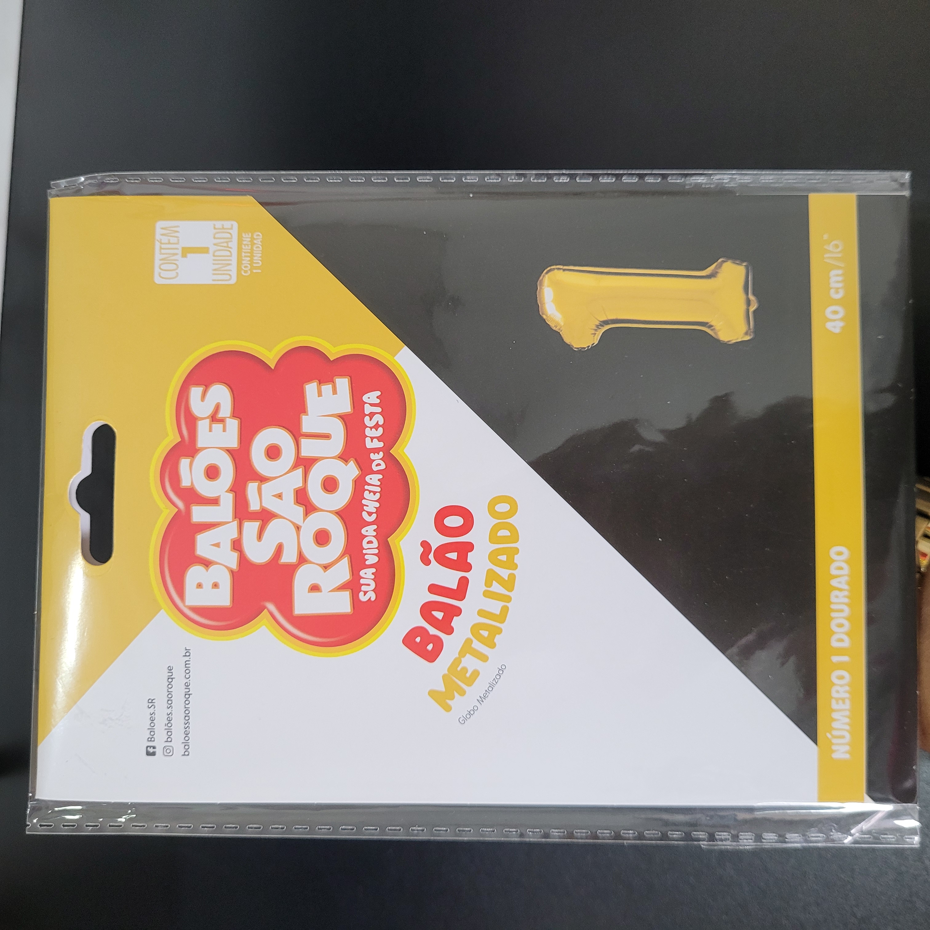 Balão Metalizado de Números dourado 