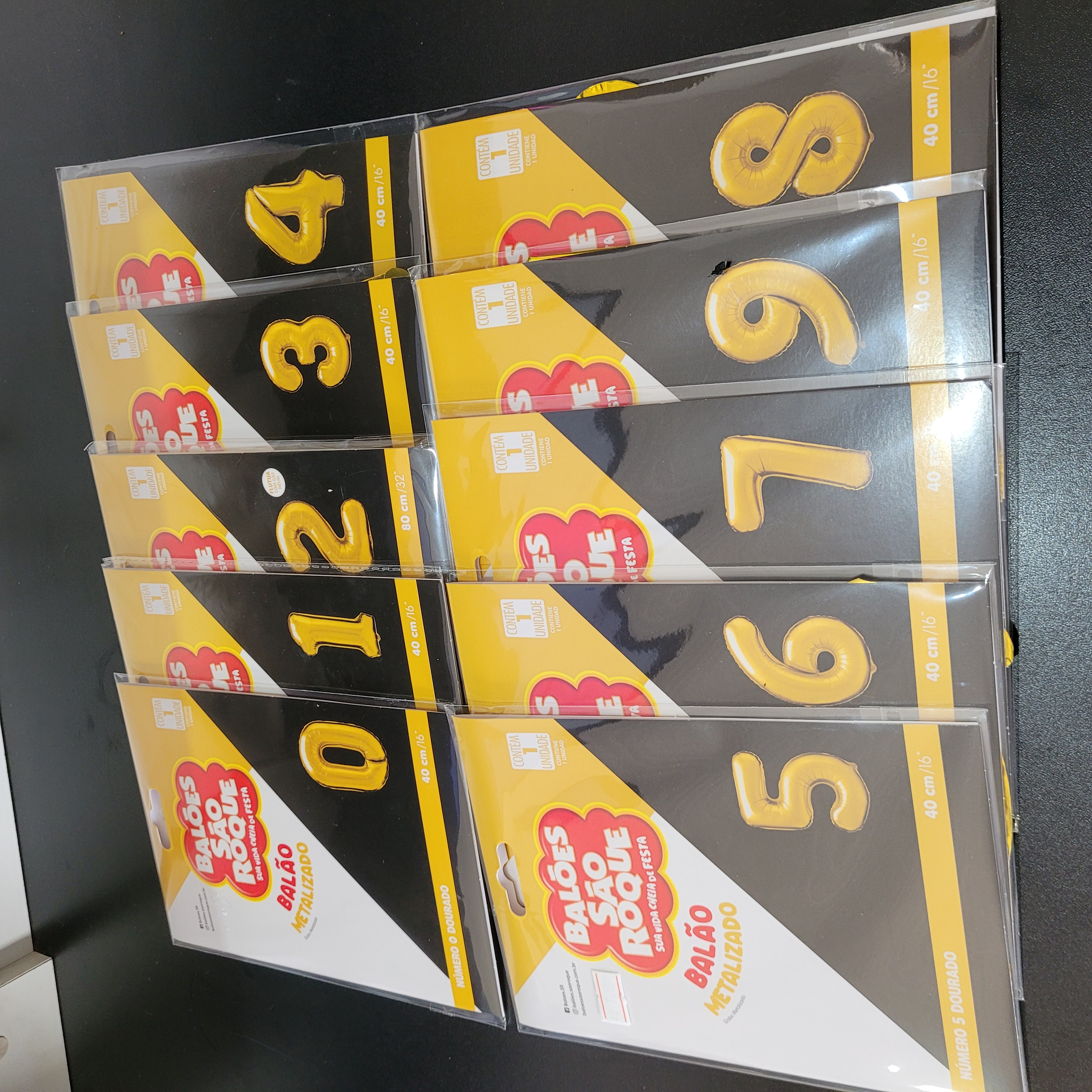 Balão Metalizado de Números dourado 