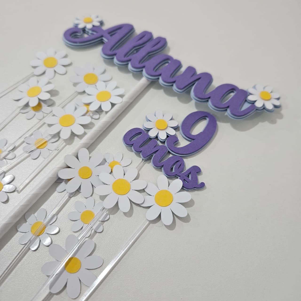 Bolo Decorado Lilás com Margaridas