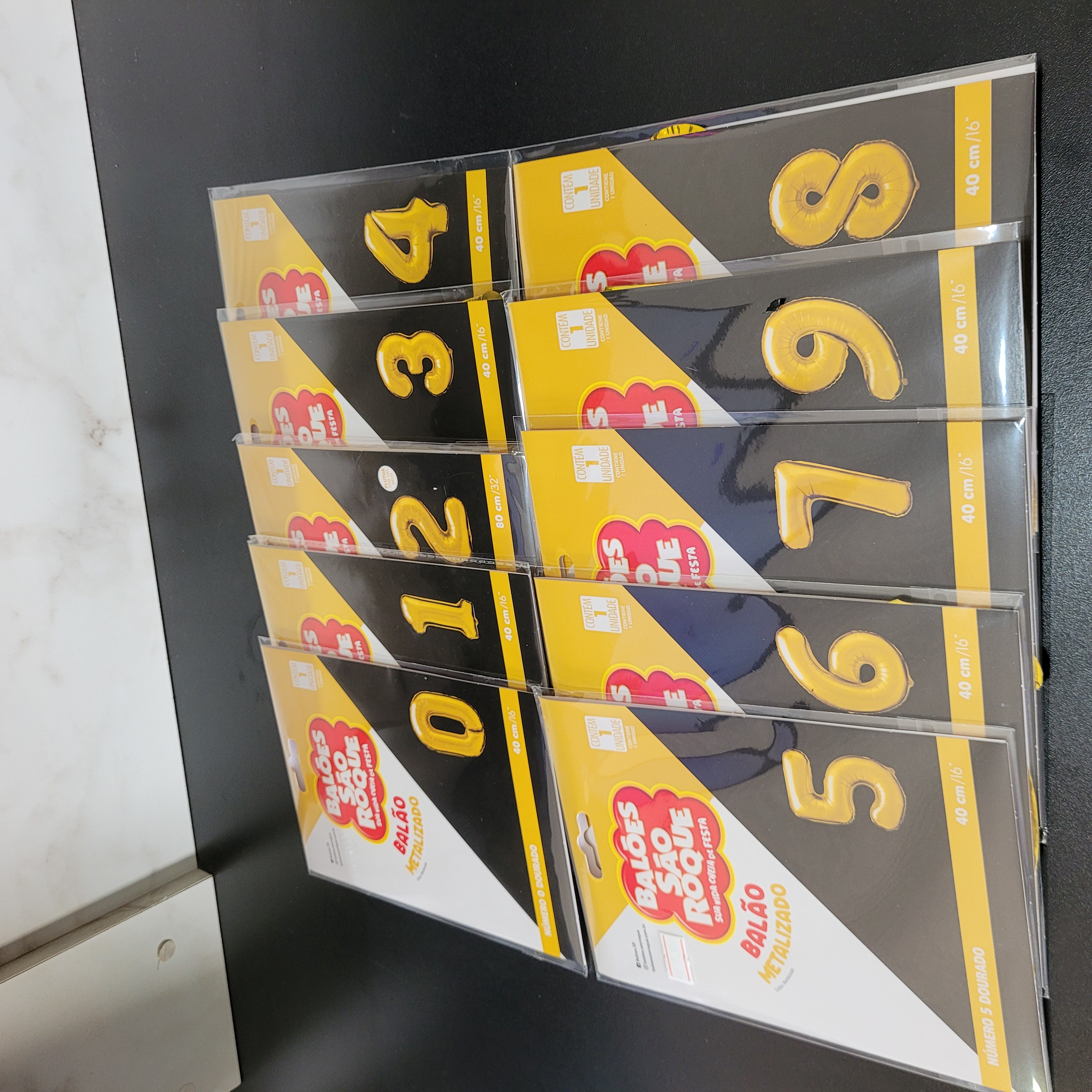 Balão Metalizado de Números dourado 