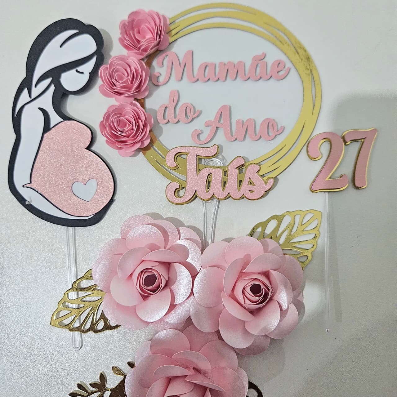 topper de  bolo Mamãe do Ano