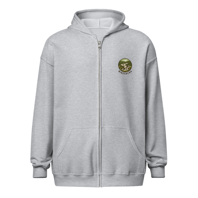 Sudadera con cremallera gris Bikesacra