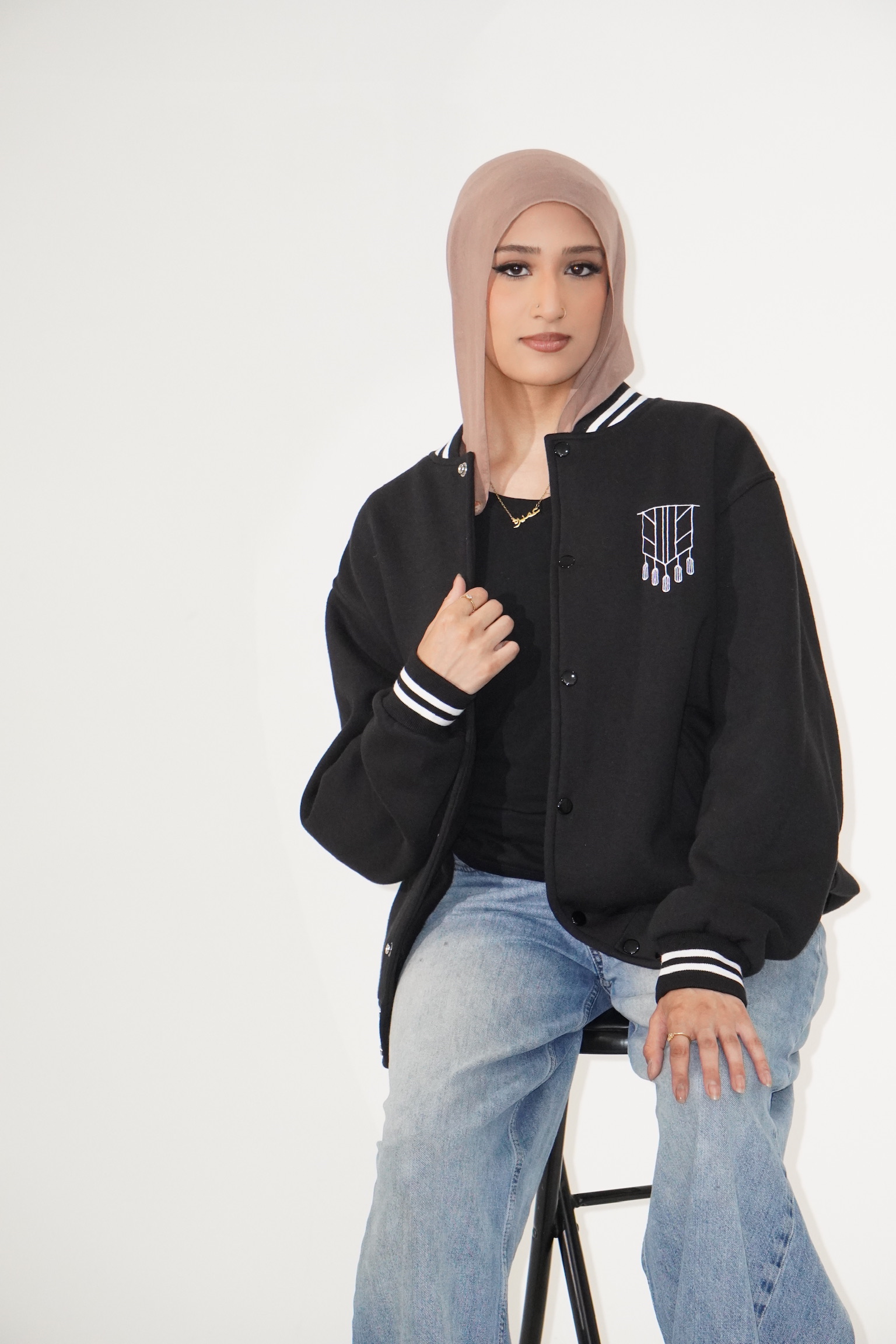Embroidered "Hope" Varsity Jacket