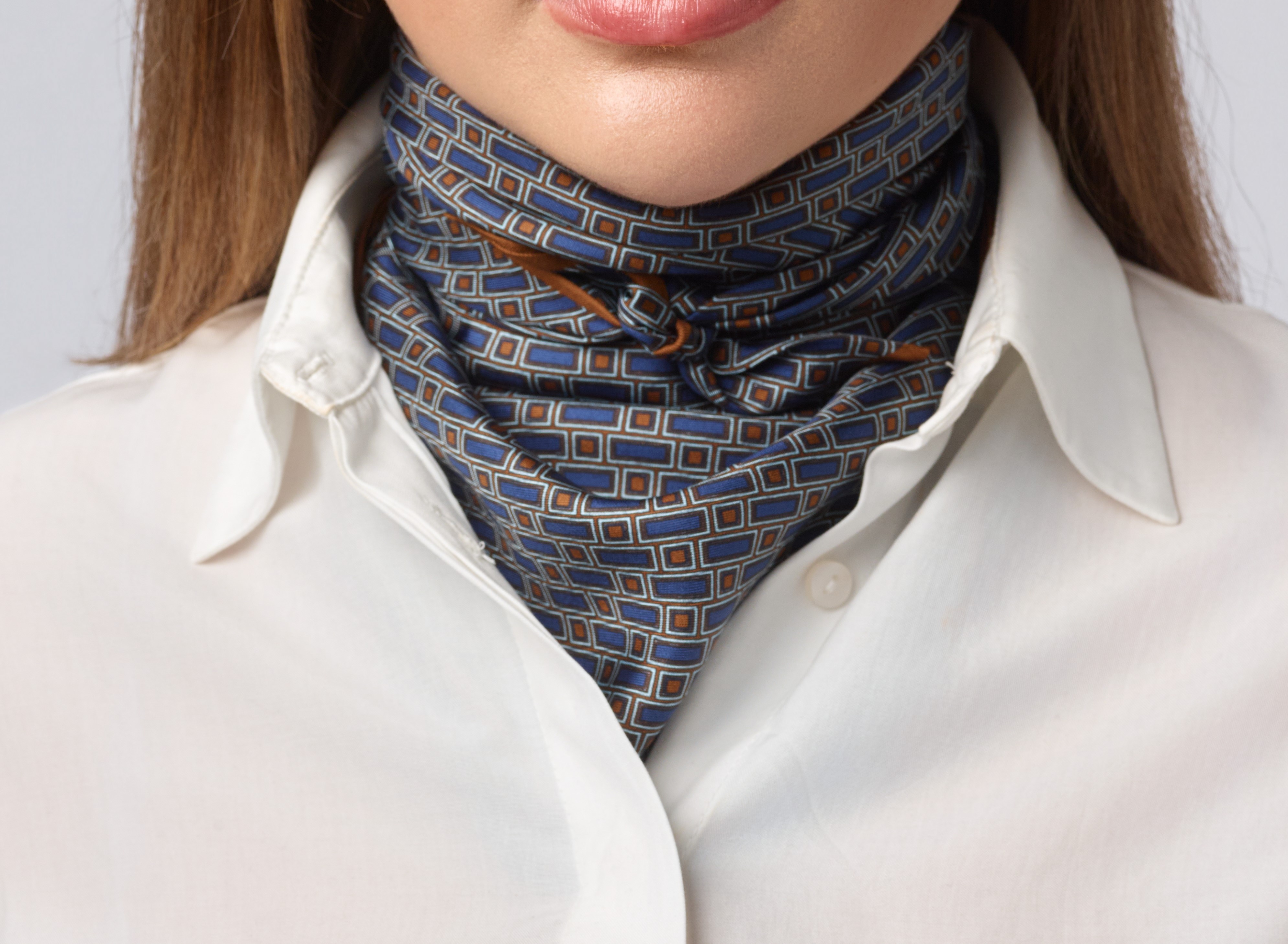 Foulard Carré Triangle Rectangle Marron