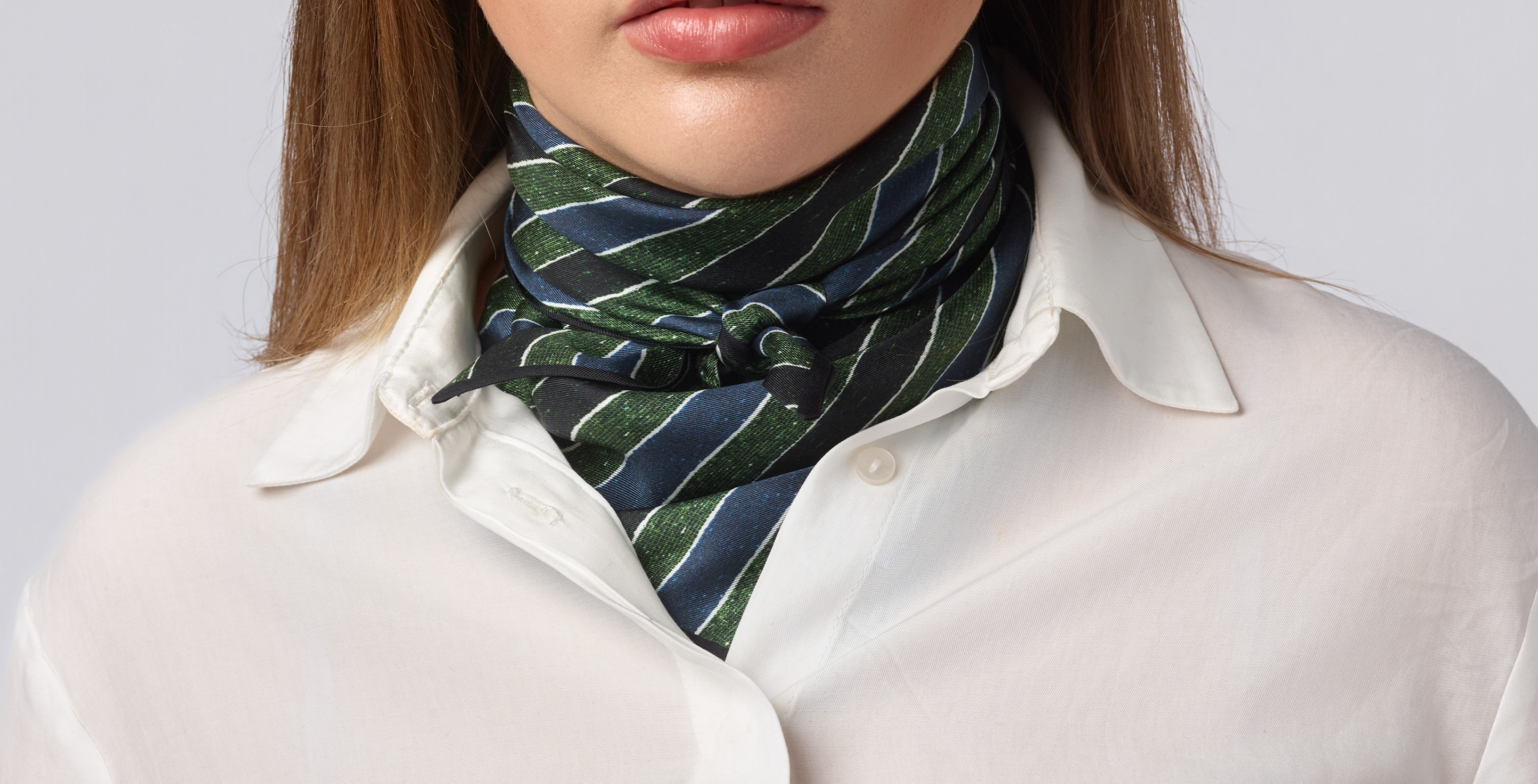 Foulard Carré Triangle Bleu Vert