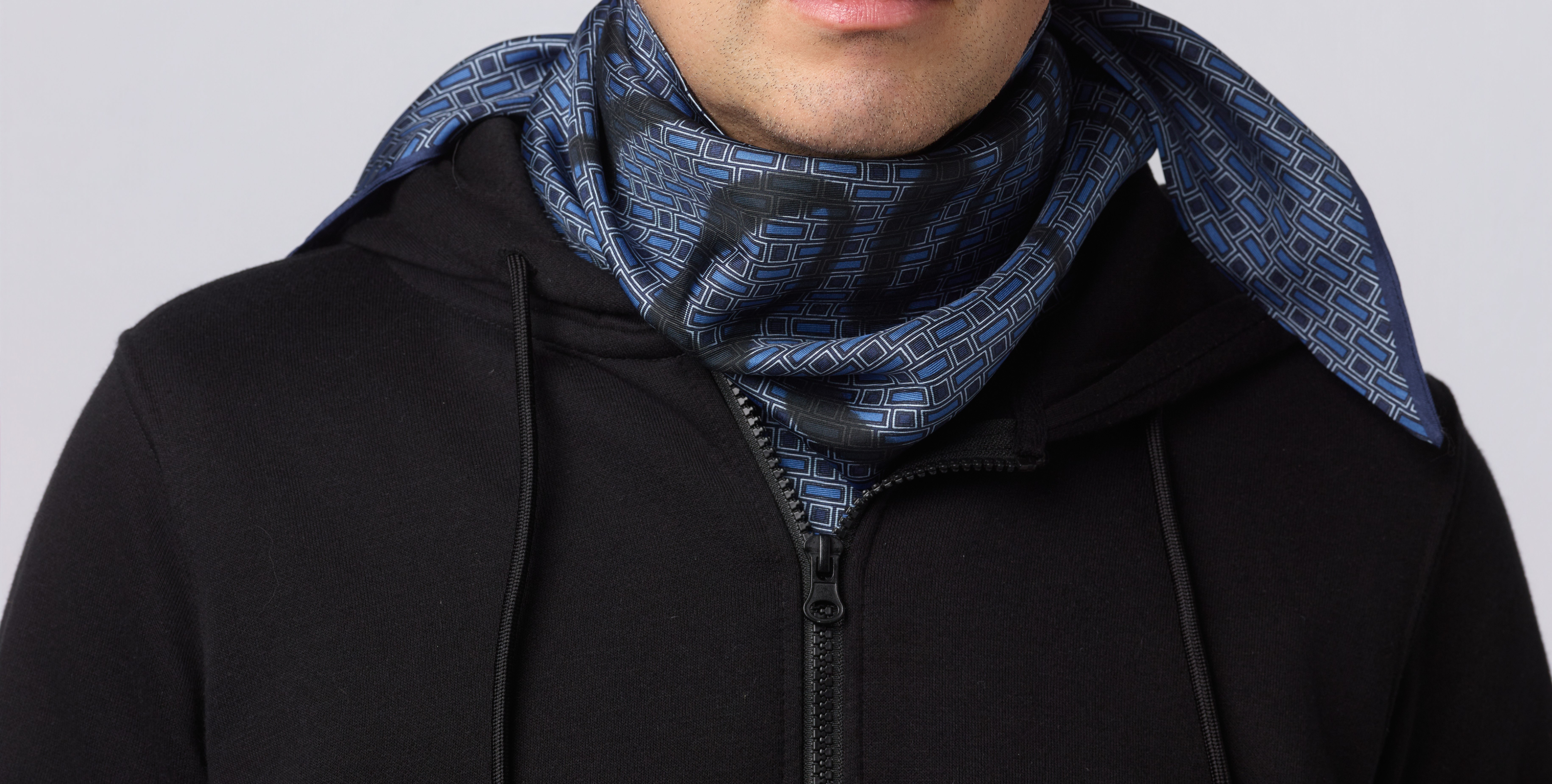 Scarf Orange Rectangles Punk