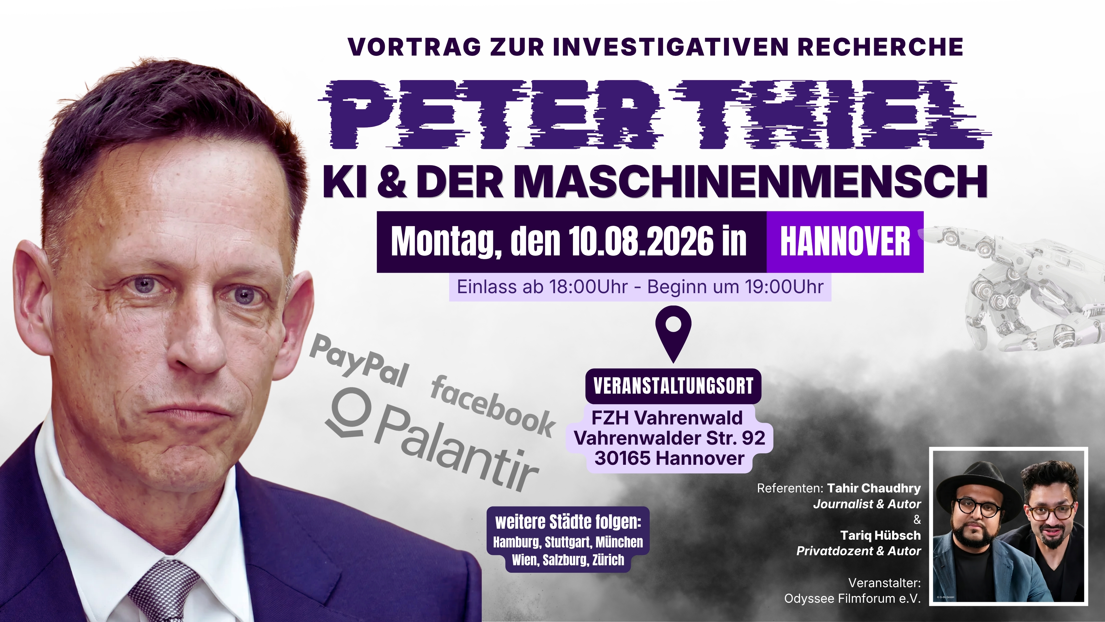 Hannover: PETER THIEL - Vortrag - 10.08.2026