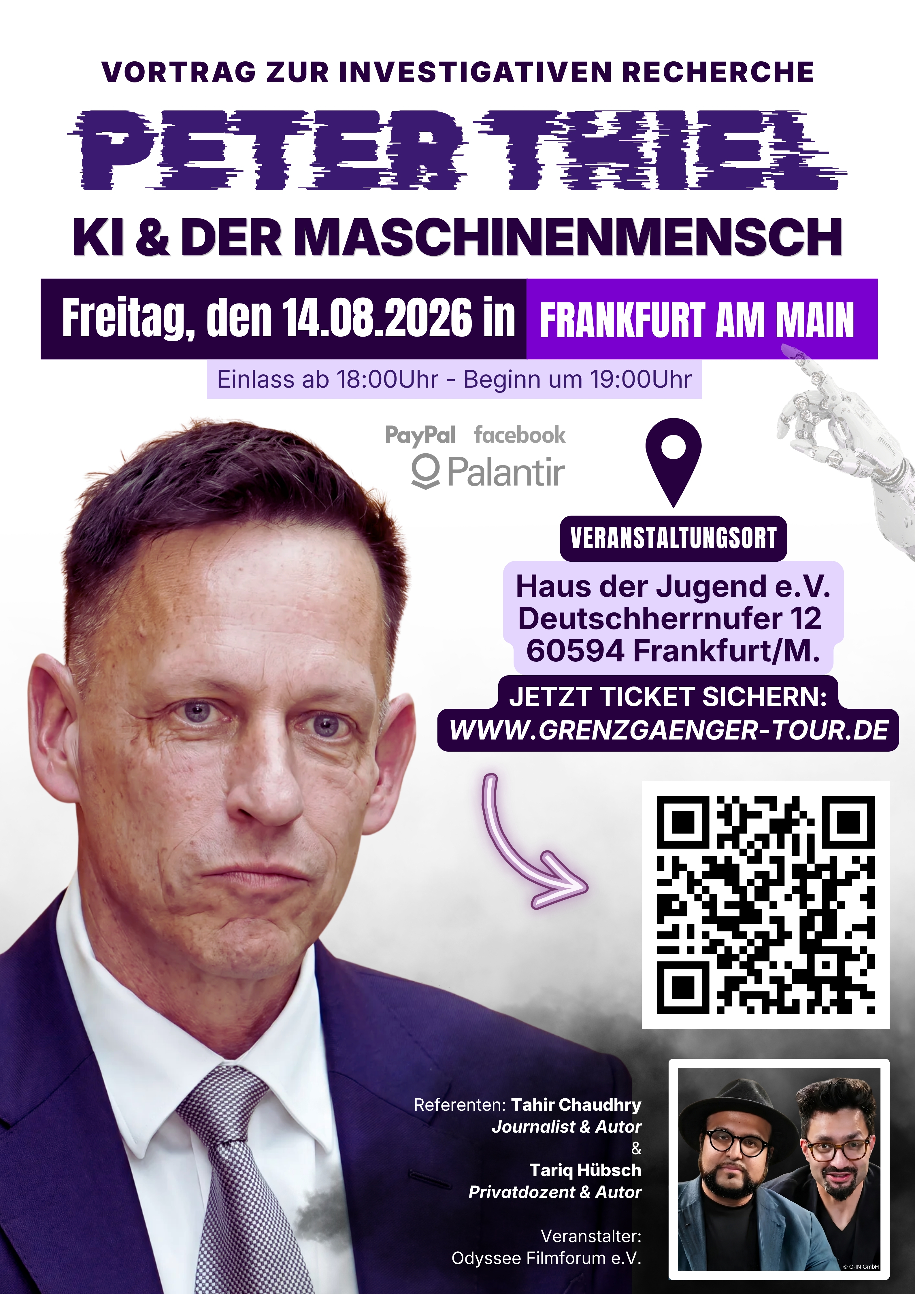 Frankfurt: PETER THIEL - Vortrag - 14.08.2026