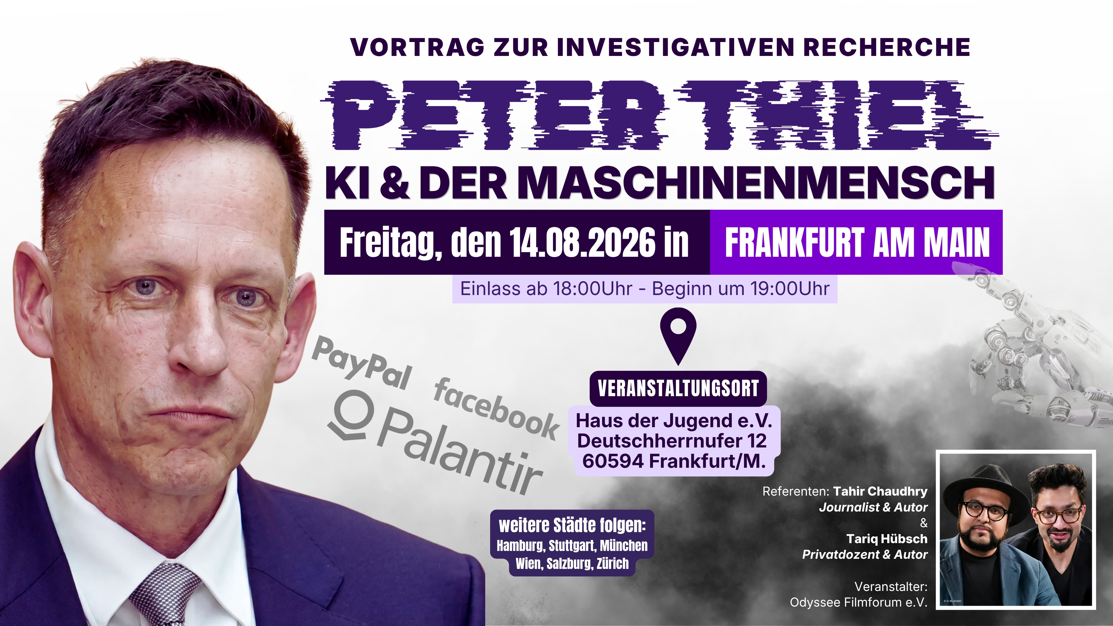 Frankfurt: PETER THIEL - Vortrag - 14.08.2026