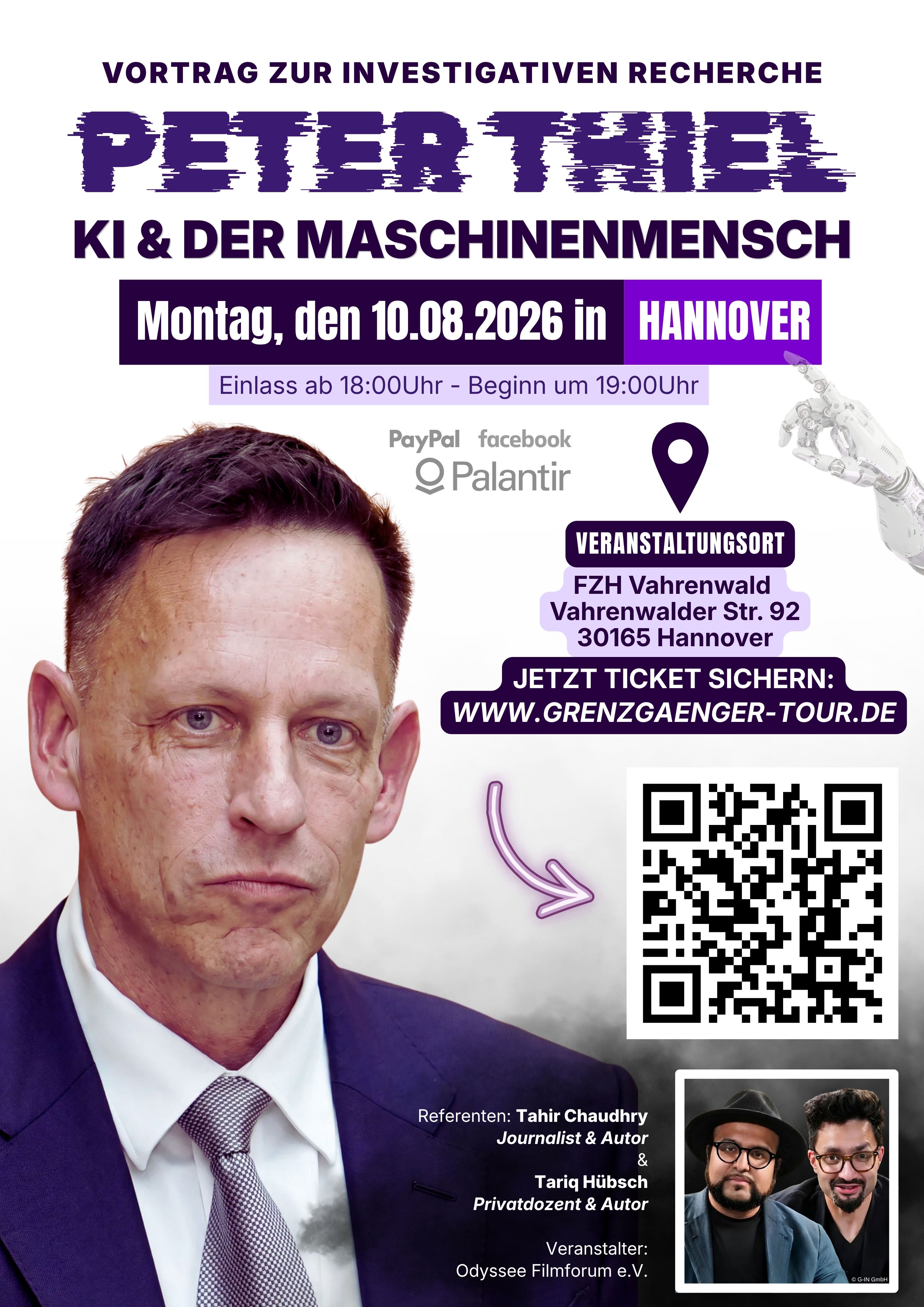 Hannover: PETER THIEL - Vortrag - 10.08.2026
