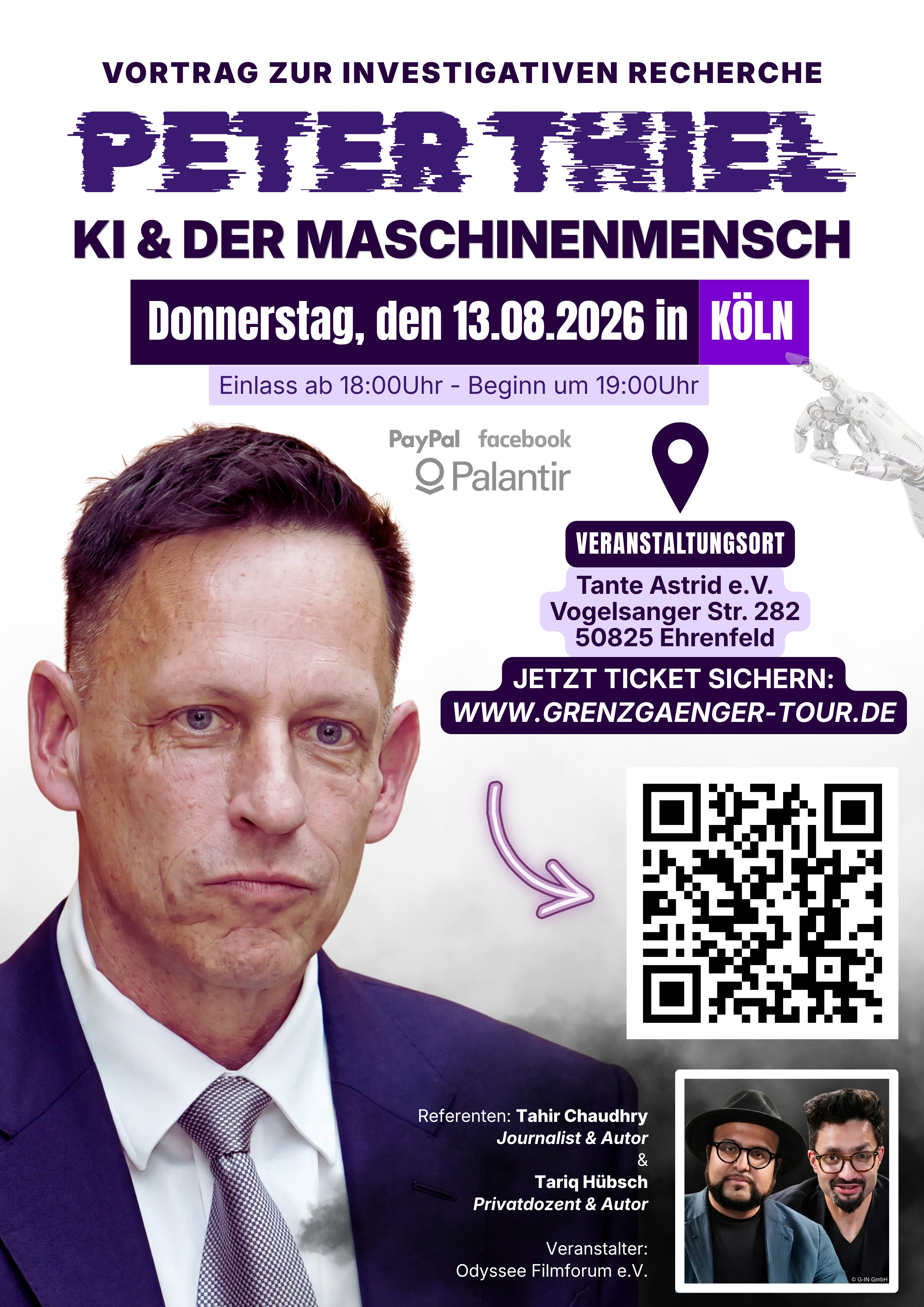 Köln: PETER THIEL - Vortrag - 13.08.2026