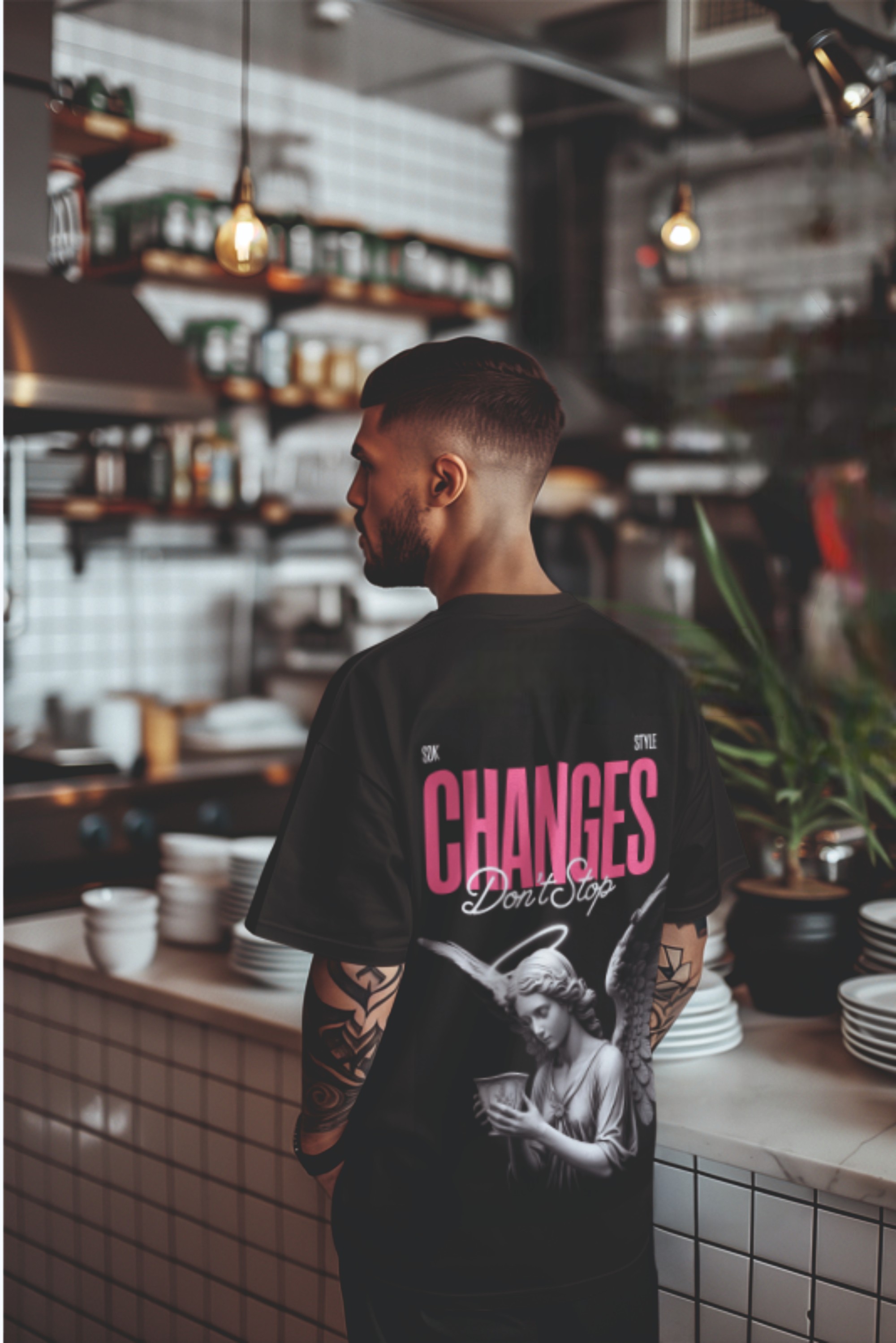 Camiseta Overize "Changes" Don"t Stop "