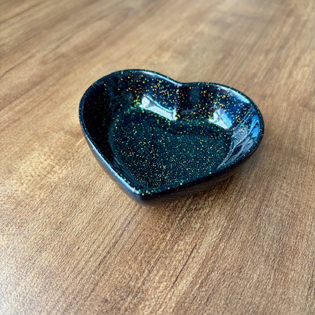 Heart-Shaped Glitter Dish