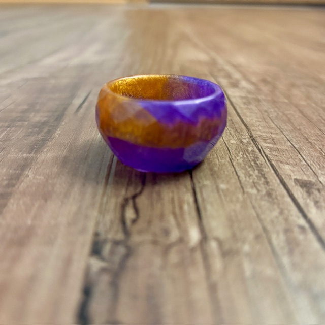 Purple & Gold Resin Ring Bowl