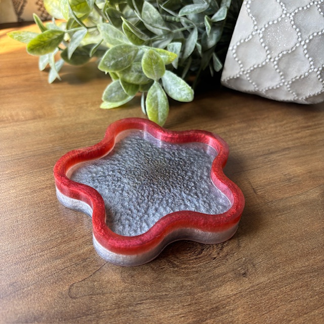 Flower-Shaped Resin Coaster