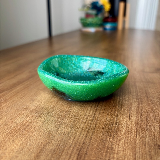 Green Handmade Resin Trinket Dish