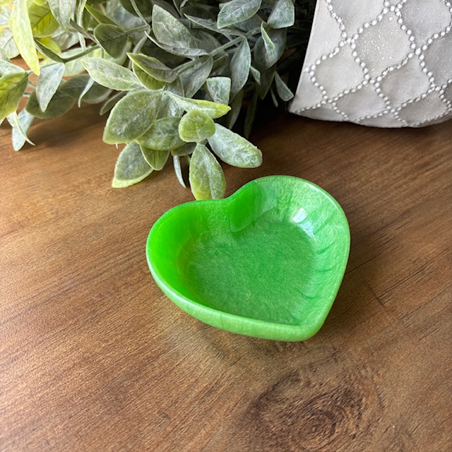 Green Heart-Shaped Trinket Dish