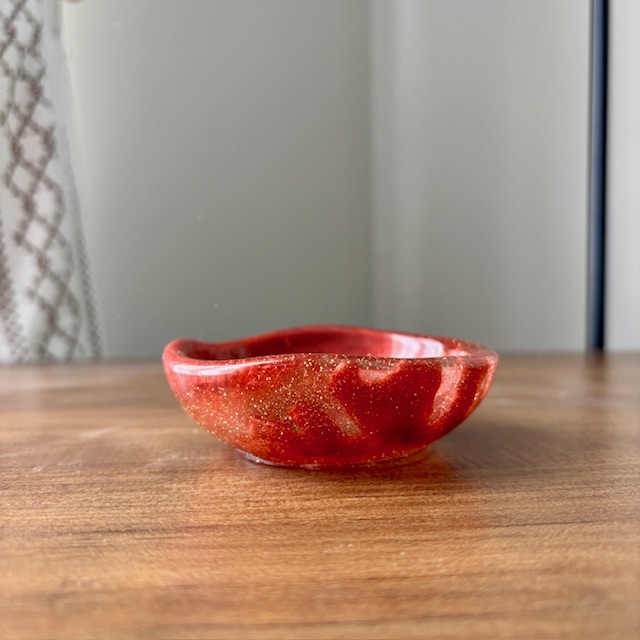 Handmade Red Resin Bowl