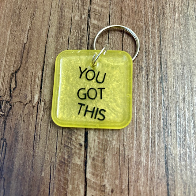 Motivational Yellow Keychain