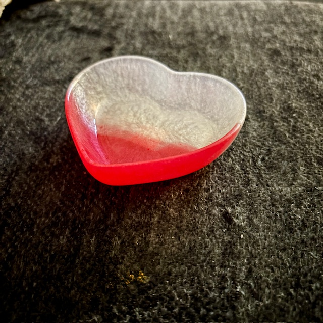 Pink and White Heart-Shaped Bowl