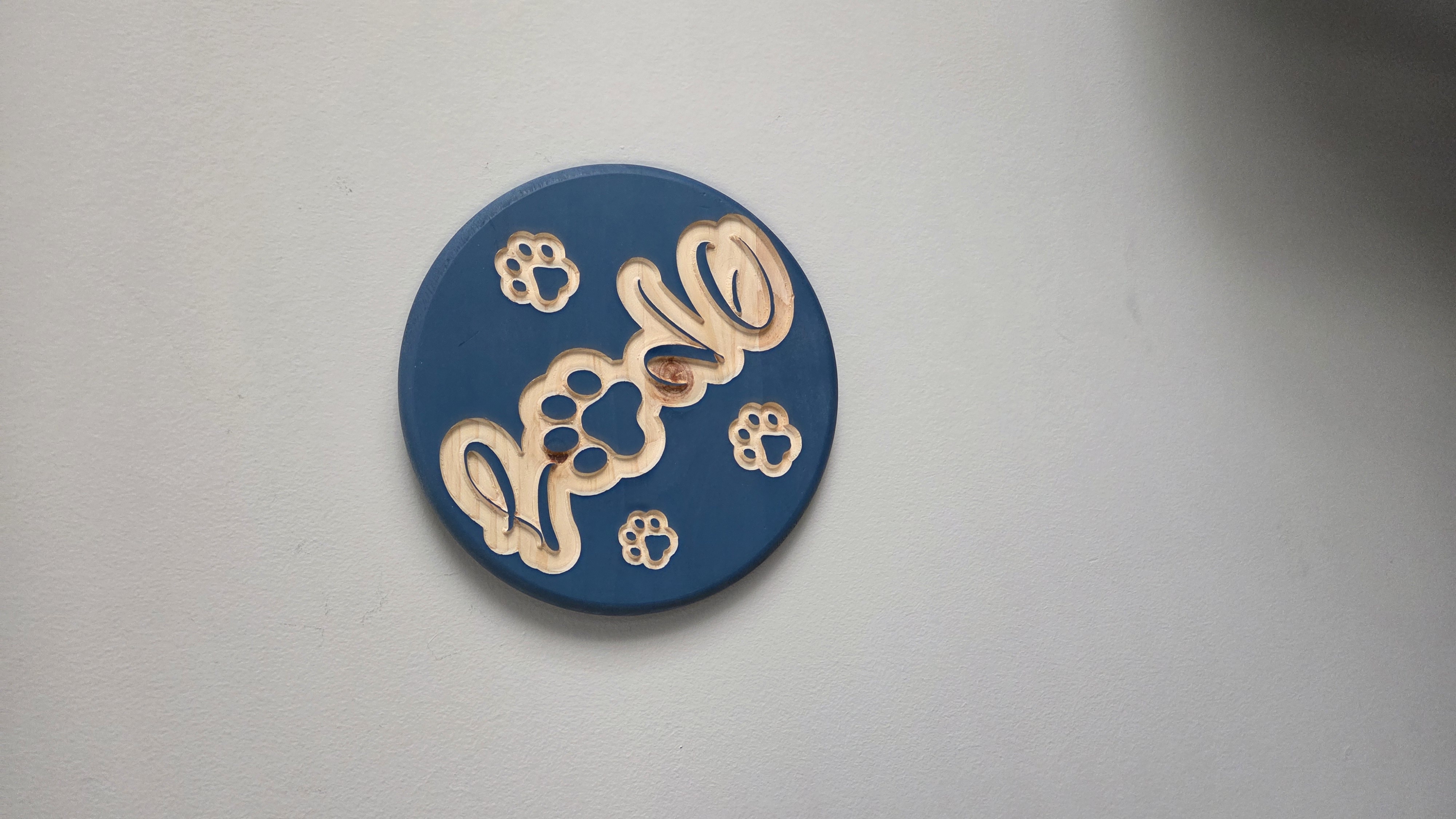 LOVE Paw Print Wooden Wall Sign