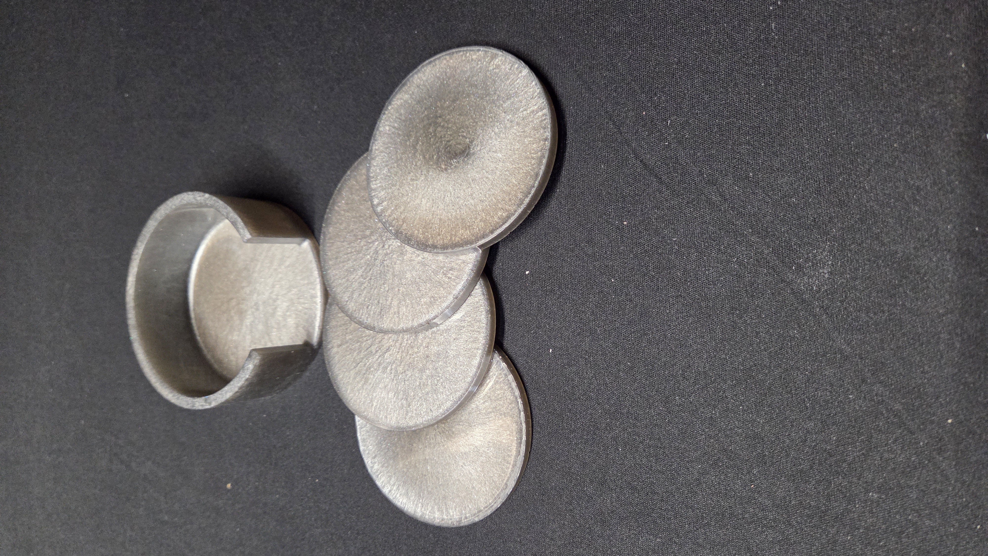 Resin Coaster Set of 4 W. Holder