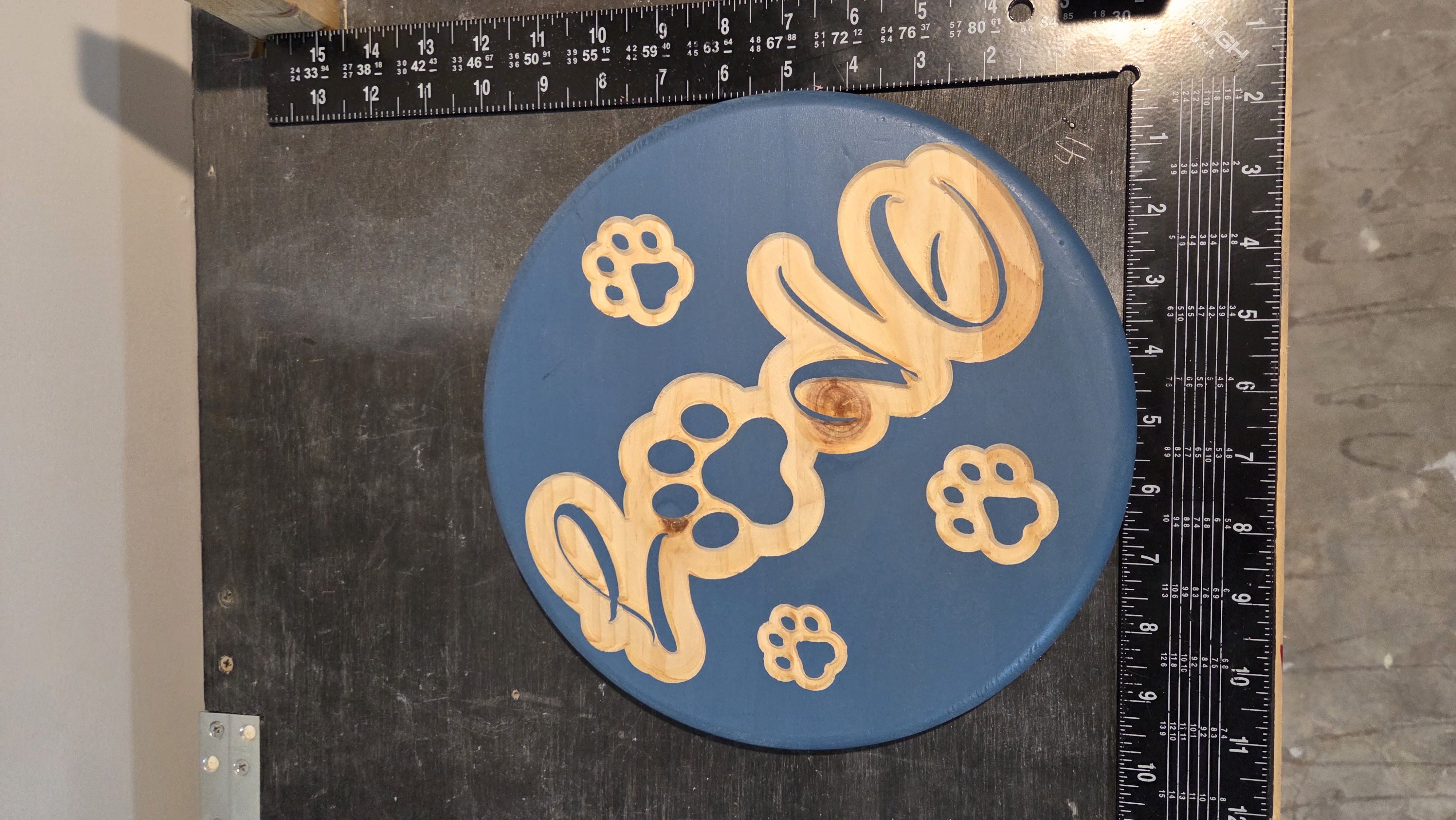 LOVE Paw Print Wooden Wall Sign