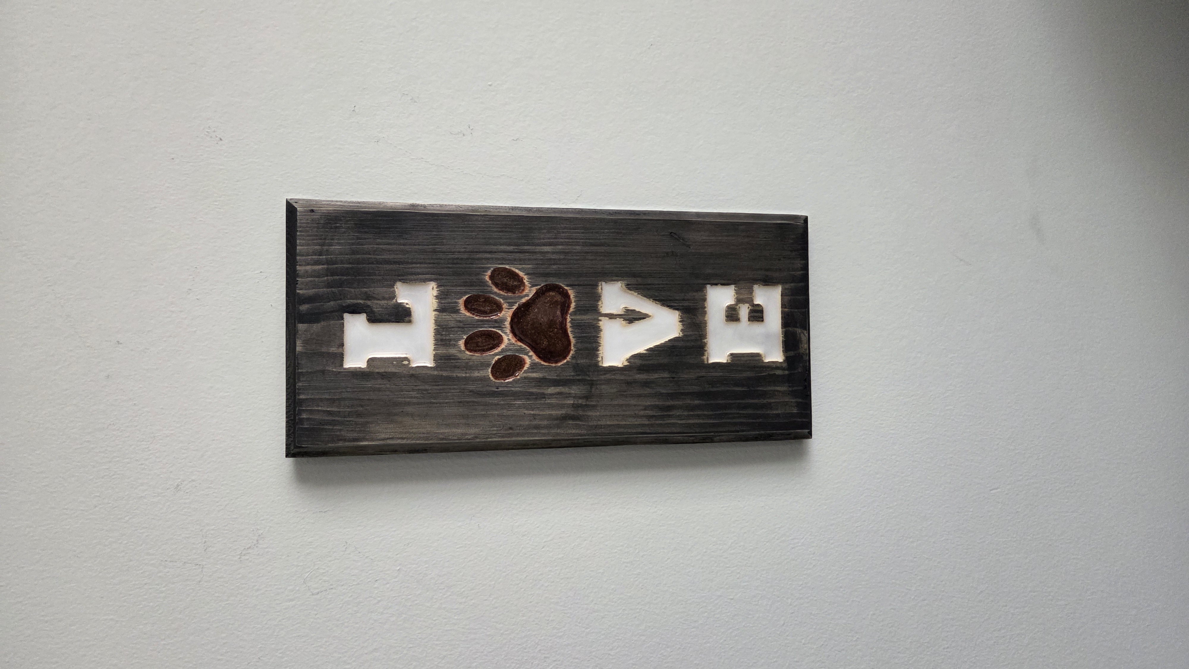 Dog Paw Love Wooden Wall Decor