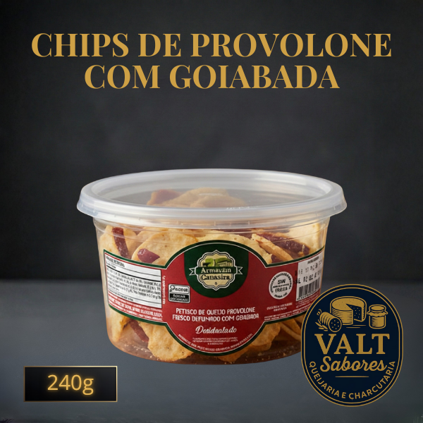 Chips de Provolone Desidratado Recheado com Goiabada